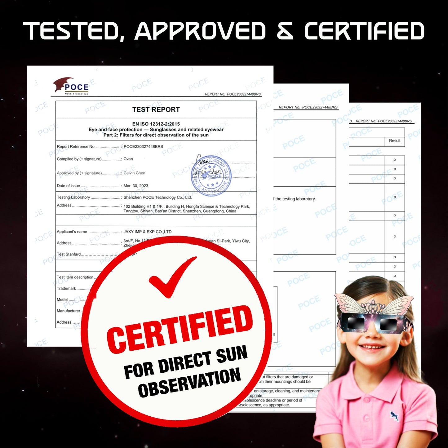 Solar Eclipse Glasses for Girls - 12 Pack