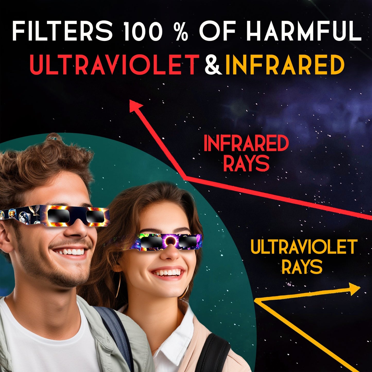 Solar Eclipse Glasses - Animals & Aliens - 12 Pack