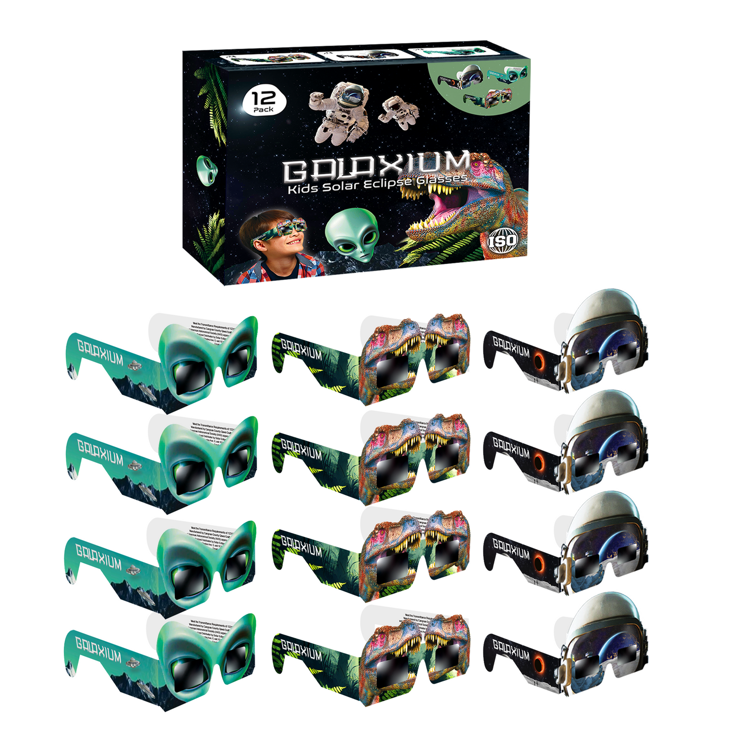 Solar Eclipse Glasses for Boys - 12 Pack