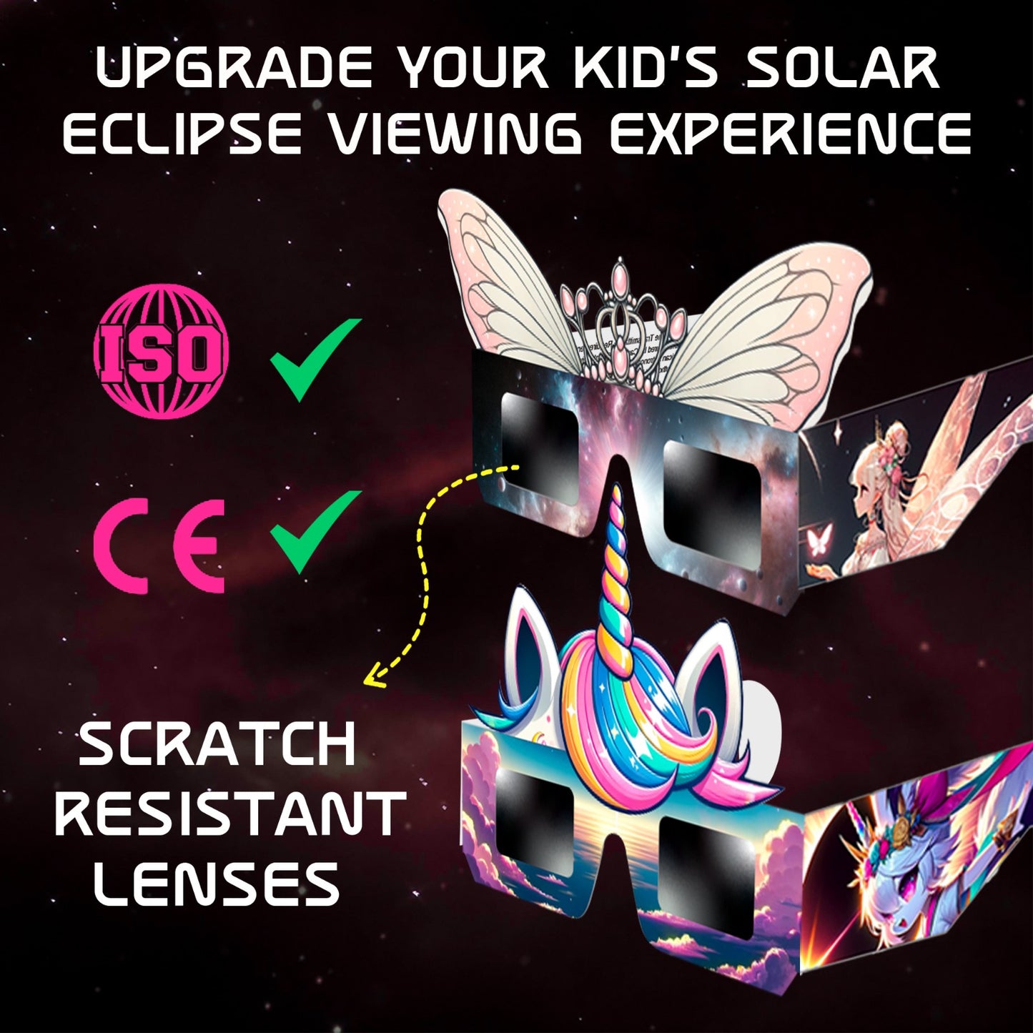 Solar Eclipse Glasses for Girls - 12 Pack