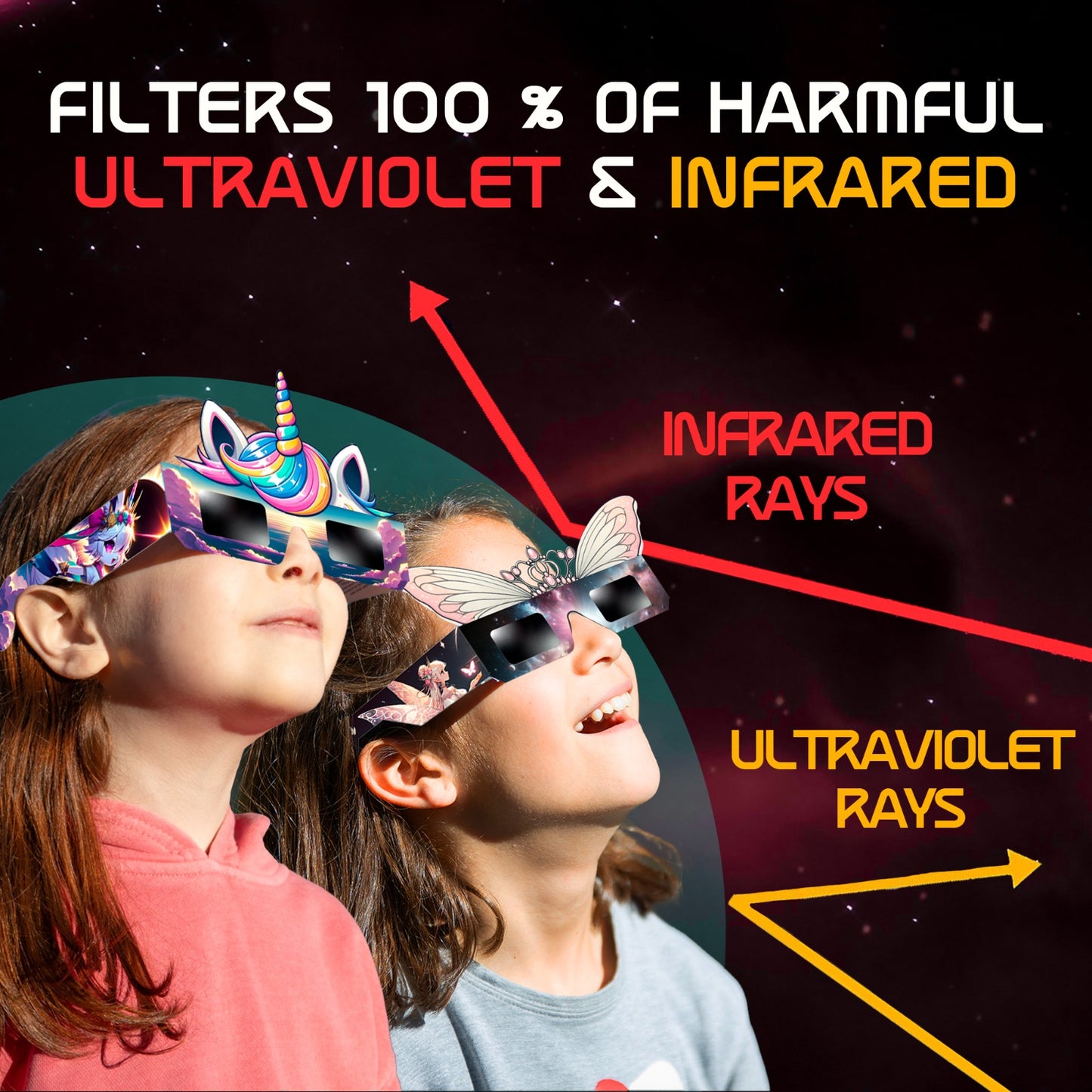 Solar Eclipse Glasses for Girls - 12 Pack
