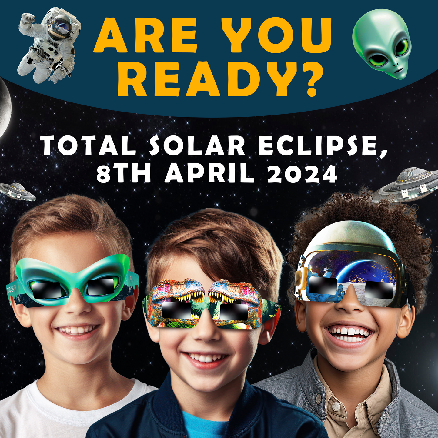 Solar Eclipse Glasses for Boys - 12 Pack